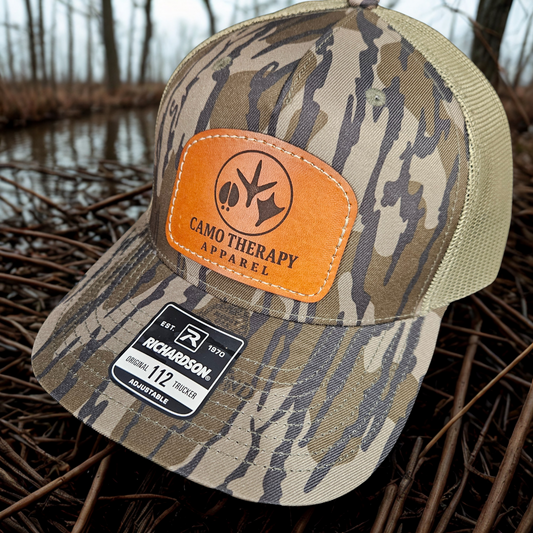 Camo Therapy™  Stitched on Leather Patch  – Richardson 112 - Duck Camo